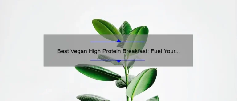 Best Vegan High Protein Breakfast: Fuel Your Day with Plant-Based Power
